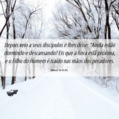 Picture 06 - Mateus 26:45 BSL - Depois veio a seus discípulos e lhes disse: - Bible Verse Picture