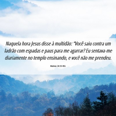 Picture 06 - Mateus 26:55 BSL - Naquela hora Jesus disse à multidão: “Você - Bible Verse Picture