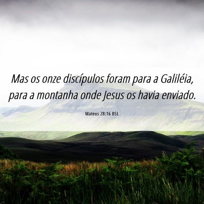Picture 06 - Mateus 28:16 BSL - Mas os onze discípulos foram para a Galiléia, - Bible Verse Picture