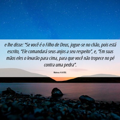 Picture 06 - Mateus 4:6 BSL - e lhe disse: “Se você é o Filho de Deus, - Bible Verse Picture