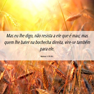 Picture 06 - Mateus 5:39 BSL - Mas eu lhe digo, não resista a ele que é mau; - Bible Verse Picture