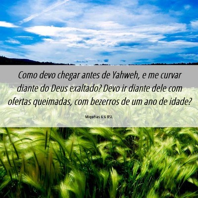 Picture 06 - Miquéias 6:6 BSL - Como devo chegar antes de Yahweh, e me curvar - Bible Verse Picture