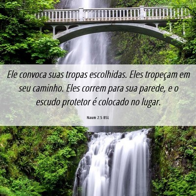 Picture 06 - Naum 2:5 BSL - Ele convoca suas tropas escolhidas. Eles - Bible Verse Picture