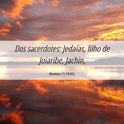 Picture 06 - Neemias 11:10 BSL - Dos sacerdotes: Jedaías, filho de Joiaribe, - Bible Verse Picture