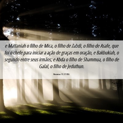 Picture 06 - Neemias 11:17 BSL - e Mattaniah o filho de Mica, o filho de Zabdi, o - Bible Verse Picture