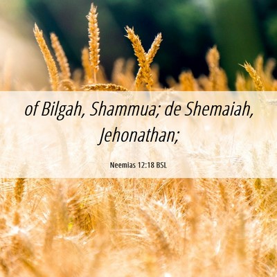 Picture 06 - Neemias 12:18 BSL - of Bilgah, Shammua; de Shemaiah, - Bible Verse Picture