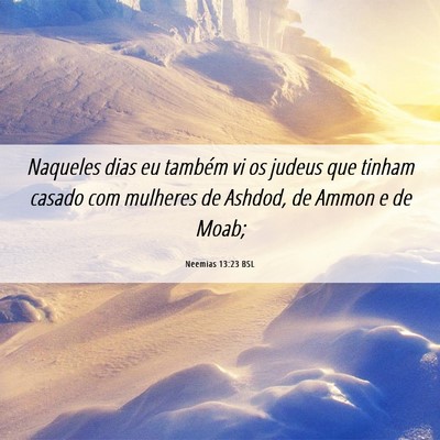 Picture 06 - Neemias 13:23 BSL - Naqueles dias eu também vi os judeus que tinham - Bible Verse Picture