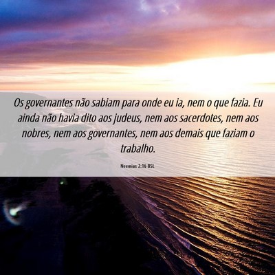 Picture 06 - Neemias 2:16 BSL - Os governantes não sabiam para onde eu ia, nem o - Bible Verse Picture