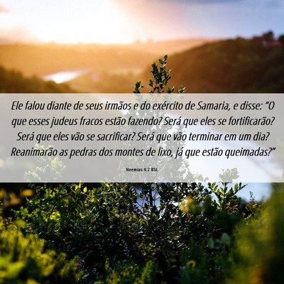 Picture 06 - Neemias 4:2 BSL - Ele falou diante de seus irmãos e do exército - Bible Verse Picture