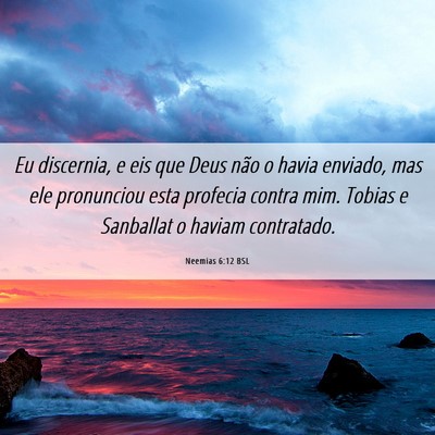 Picture 06 - Neemias 6:12 BSL - Eu discernia, e eis que Deus não o havia - Bible Verse Picture