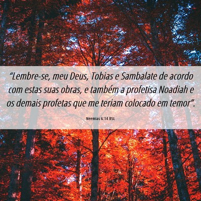 Picture 06 - Neemias 6:14 BSL - “Lembre-se, meu Deus, Tobias e Sambalate de - Bible Verse Picture