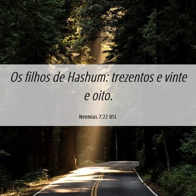 Picture 06 - Neemias 7:22 BSL - Os filhos de Hashum: trezentos e vinte e - Bible Verse Picture