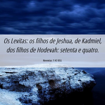 Picture 06 - Neemias 7:43 BSL - Os Levitas: os filhos de Jeshua, de Kadmiel, dos - Bible Verse Picture