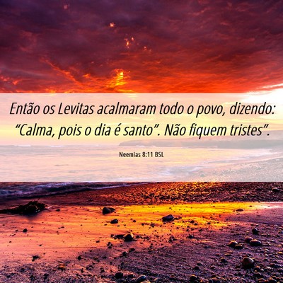 Picture 06 - Neemias 8:11 BSL - Então os Levitas acalmaram todo o povo, dizendo: - Bible Verse Picture