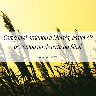 Picture 06 - Números 1:19 BSL - Como Javé ordenou a Moisés, assim ele os contou - Bible Verse Picture