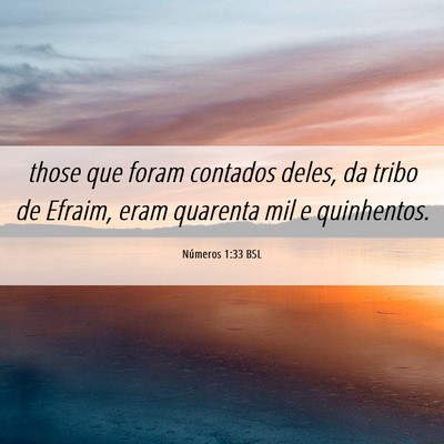 Picture 06 - Números 1:33 BSL - those que foram contados deles, da tribo de - Bible Verse Picture