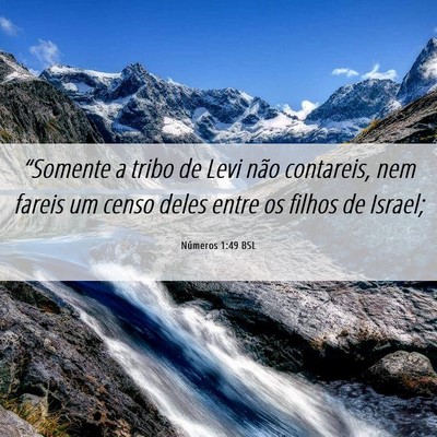 Picture 06 - Números 1:49 BSL - “Somente a tribo de Levi não contareis, nem - Bible Verse Picture