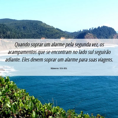 Picture 06 - Números 10:6 BSL - Quando soprar um alarme pela segunda vez, os - Bible Verse Picture