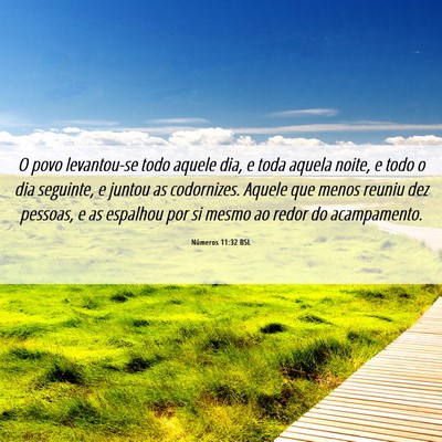 Picture 06 - Números 11:32 BSL - O povo levantou-se todo aquele dia, e toda aquela - Bible Verse Picture
