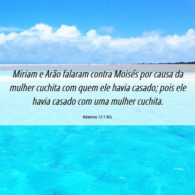 Picture 06 - Números 12:1 BSL - Miriam e Arão falaram contra Moisés por causa - Bible Verse Picture