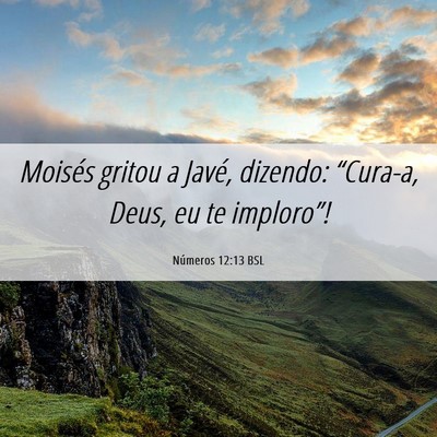 Picture 06 - Números 12:13 BSL - Moisés gritou a Javé, dizendo: “Cura-a, Deus, - Bible Verse Picture