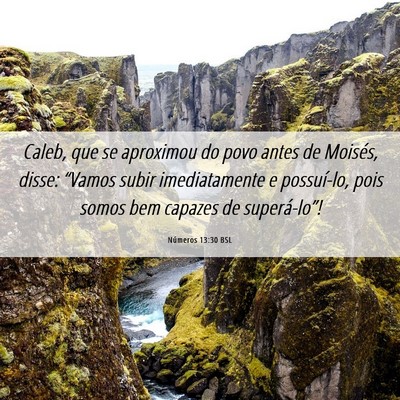 Picture 06 - Números 13:30 BSL - Caleb, que se aproximou do povo antes de Moisés, - Bible Verse Picture