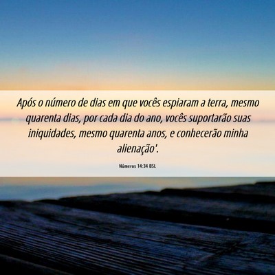 Picture 06 - Números 14:34 BSL - Após o número de dias em que vocês espiaram a - Bible Verse Picture