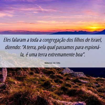 Picture 06 - Números 14:7 BSL - Eles falaram a toda a congregação dos filhos de - Bible Verse Picture