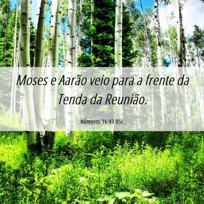 Picture 06 - Números 16:43 BSL - Moses e Aarão veio para a frente da Tenda da - Bible Verse Picture