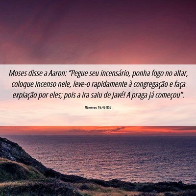 Picture 06 - Números 16:46 BSL - Moses disse a Aaron: “Pegue seu incensário, - Bible Verse Picture