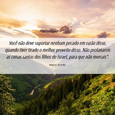 Picture 06 - Números 18:32 BSL - Você não deve suportar nenhum pecado em razão - Bible Verse Picture