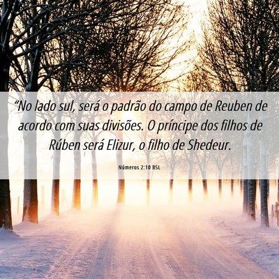 Picture 06 - Números 2:10 BSL - “No lado sul, será o padrão do campo de - Bible Verse Picture