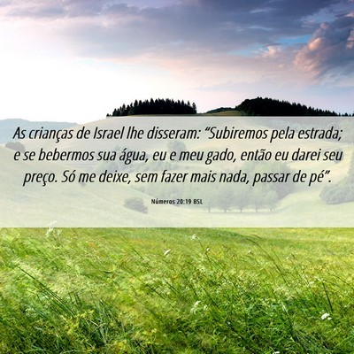 Picture 06 - Números 20:19 BSL - As crianças de Israel lhe disseram: “Subiremos - Bible Verse Picture