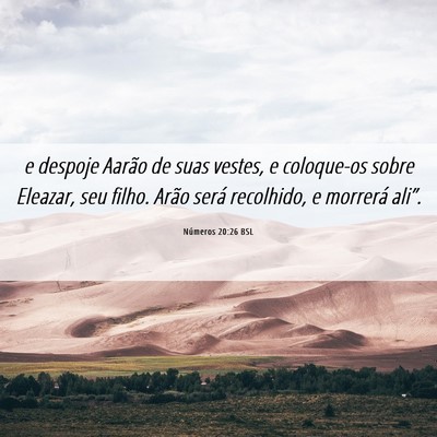 Picture 06 - Números 20:26 BSL - e despoje Aarão de suas vestes, e coloque-os - Bible Verse Picture