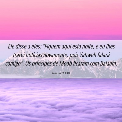 Picture 06 - Números 22:8 BSL - Ele disse a eles: “Fiquem aqui esta noite, e eu - Bible Verse Picture