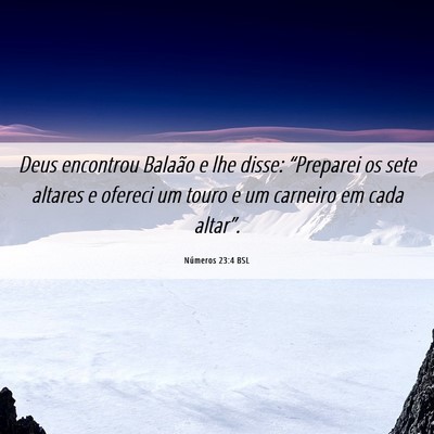 Picture 06 - Números 23:4 BSL - Deus encontrou Balaão e lhe disse: “Preparei - Bible Verse Picture