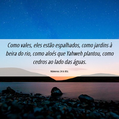 Picture 06 - Números 24:6 BSL - Como vales, eles estão espalhados, como jardins - Bible Verse Picture