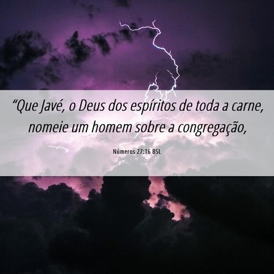 Picture 06 - Números 27:16 BSL - “Que Javé, o Deus dos espíritos de toda a - Bible Verse Picture