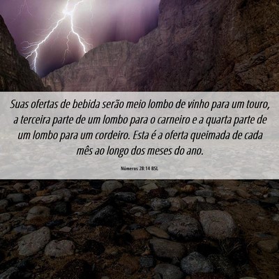 Picture 06 - Números 28:14 BSL - Suas ofertas de bebida serão meio lombo de vinho - Bible Verse Picture