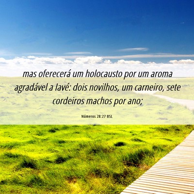 Picture 06 - Números 28:27 BSL - mas oferecerá um holocausto por um aroma - Bible Verse Picture