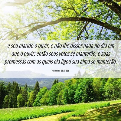 Picture 06 - Números 30:7 BSL - e seu marido o ouvir, e não lhe disser nada no - Bible Verse Picture