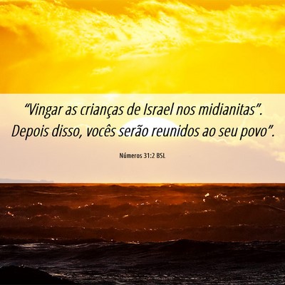 Picture 06 - Números 31:2 BSL - “Vingar as crianças de Israel nos - Bible Verse Picture