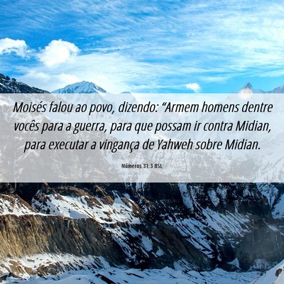 Picture 06 - Números 31:3 BSL - Moisés falou ao povo, dizendo: “Armem homens - Bible Verse Picture