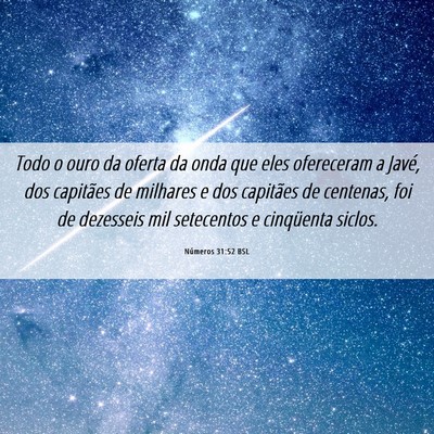 Picture 06 - Números 31:52 BSL - Todo o ouro da oferta da onda que eles ofereceram - Bible Verse Picture