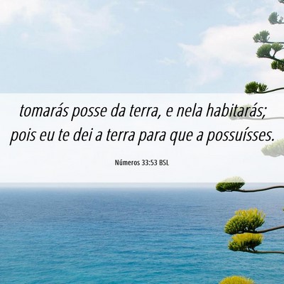 Picture 06 - Números 33:53 BSL - tomarás posse da terra, e nela habitarás; pois - Bible Verse Picture