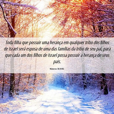 Picture 06 - Números 36:8 BSL - Toda filha que possuir uma herança em qualquer - Bible Verse Picture