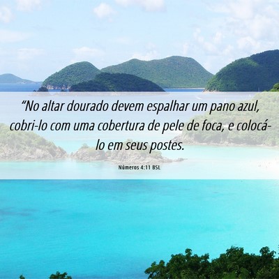 Picture 06 - Números 4:11 BSL - “No altar dourado devem espalhar um pano azul, - Bible Verse Picture