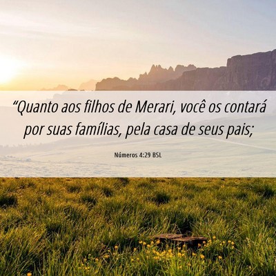 Picture 06 - Números 4:29 BSL - “Quanto aos filhos de Merari, você os contará - Bible Verse Picture