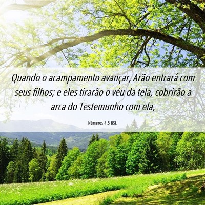 Picture 06 - Números 4:5 BSL - Quando o acampamento avançar, Arão entrará com - Bible Verse Picture