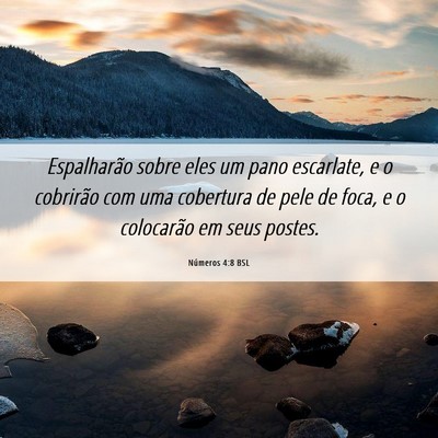 Picture 06 - Números 4:8 BSL - Espalharão sobre eles um pano escarlate, e o - Bible Verse Picture